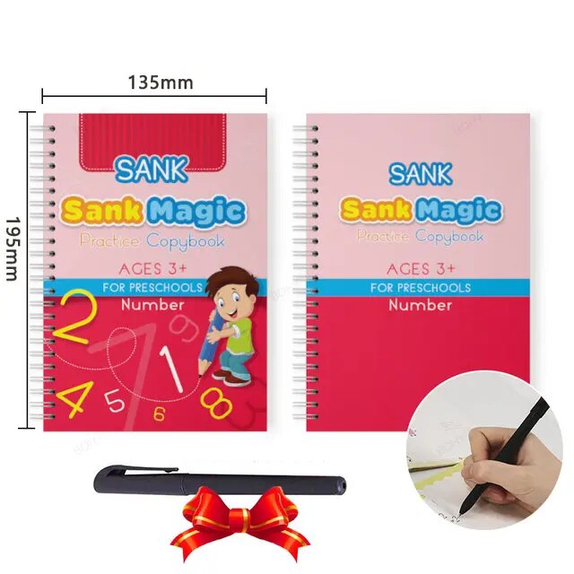 1 Ensemble Complet De Livre De Pratique De Calligraphie À Rainures  Anglaises Pour Les Enfants D'âge Préscolaire Avec Stylo De Commande Et  Ensemble D'autocollants D'écriture Magique, Mode en ligne